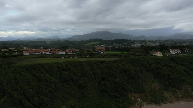Aerial view of Bidart City in Basque Country near Hossegor. South of France, ocean coast