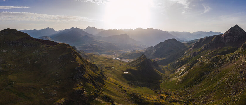 Scenic view of mountain range at Ibones of Anayet