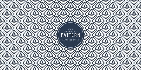 Japanese seamless round pattern. Traditional Chinese texture. Oriental New Year background. Vector illustration. 