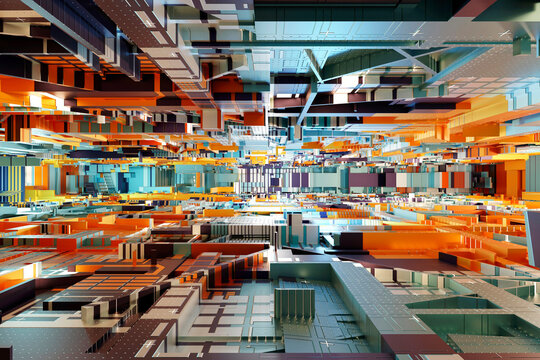 Three dimensional render of inside of electronic device