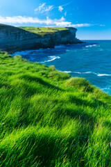 Cliffs El Bolao, Cóbreces, Alfoz de Loredo municipality, Cantabria, Spain, Europe