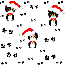 New year cats pattern