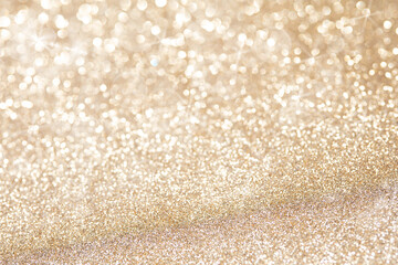 Golden Christmas lights with sparkling and twinkling bokeh