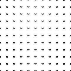 Square seamless background pattern from geometric shapes. The pattern is evenly filled with black bow symbols. Vector illustration on white background