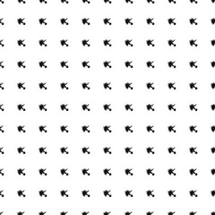 Square seamless background pattern from black virus bounces off the shield symbols. The pattern is evenly filled. Vector illustration on white background