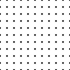 Square seamless background pattern from geometric shapes. The pattern is evenly filled with black wheel symbols. Vector illustration on white background