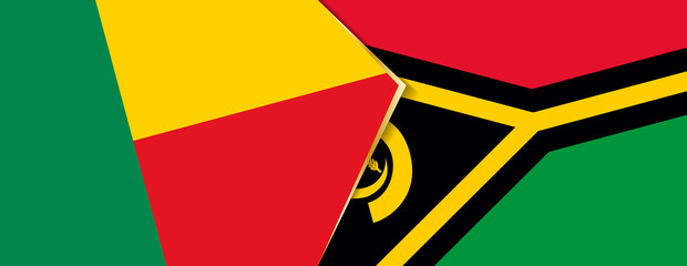 Benin and Vanuatu flags, two vector flags.