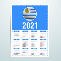 Uruguay Calendar 2021- Country Flag Banner - Happy New Year