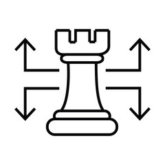 Chess moves strategy line icon