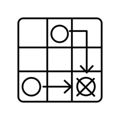 Chess Game strategy line icon
