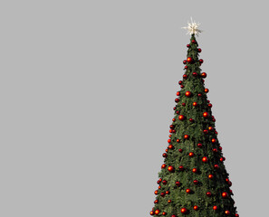 Big Christmas tree with a silver background, Braga, Portugal.