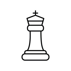 Chess King piece line icon