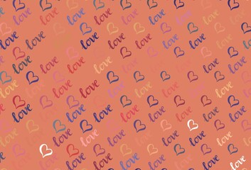 Obraz premium Light Pink, Yellow vector background with hearts.