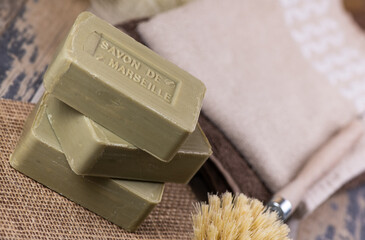 Marseille soap natural, Multicolor soaps handmade with organic oil of Olive, avender ond another flowers, France