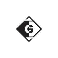 Letter G Geometrical Logo Negative Space Vector Design