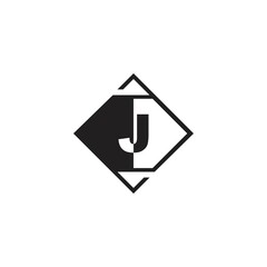 Letter J Geometrical Logo Negative Space Vector Design