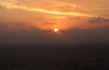 Sunrise over the sea and beautiful cloudscape
