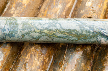 core sample of copper ore