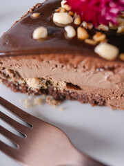 Chocolate cake with nuts