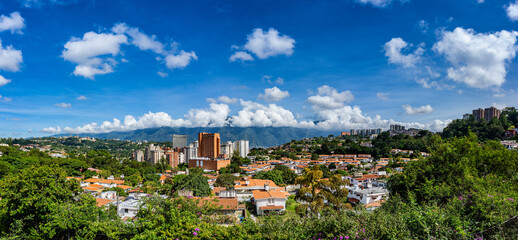 Fototapeta premium Caracas view from La Trinidad with the Avila at the background. Venezuela