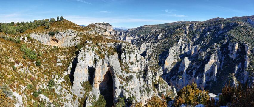 Views of Sierra de Guara National Park near Rodellar village, Spain