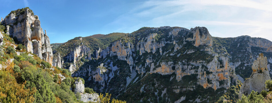 Views of Sierra de Guara National Park near Rodellar village, Spain