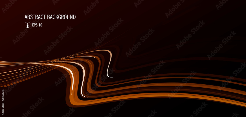 Poster abstract design element, lines forming 3d stripe shape curved, graphic design banner element