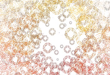 Light Yellow, Orange vector backdrop with dots.