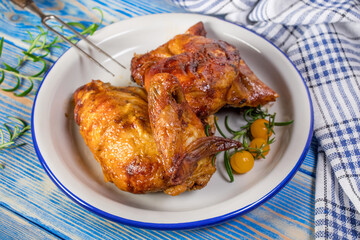 Chicken quarters baked.