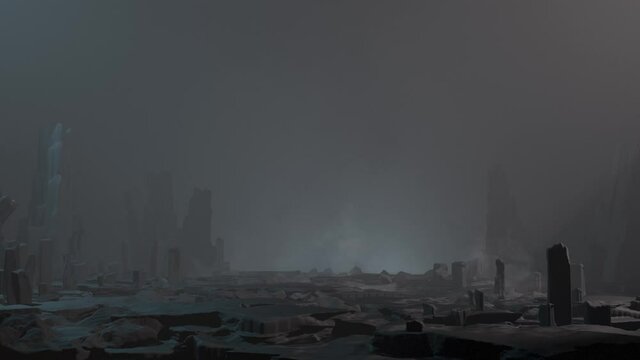 Explosion on an alien planet
