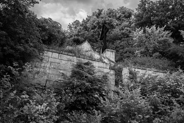 The ruins of the shrine of the russian officer Aleksey Nikolayevitch Lyupov (1872 – 1911), built...