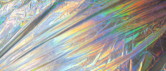 Holographic iridescent surface wrinkled foil pastel