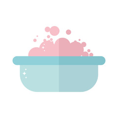baby tub with a blue color and pink foam