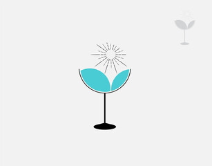 View in Glass logo on white background in vector illustration