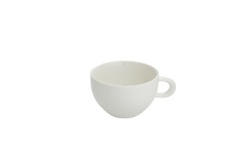 
White cups side view. On a white isolated background