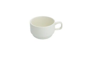 
White cups side view. On a white isolated background