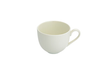 
White cups side view. On a white isolated background