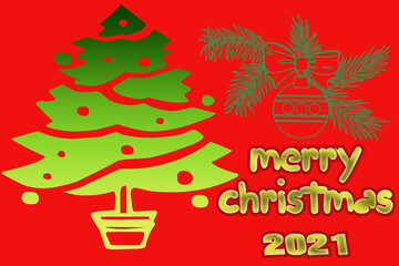 hd abstract christmas tree, christmas tree with red background, christmas card with christmas tree