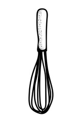 Hand drawn vector illustration of kitchen beater. Doodle style sketch.