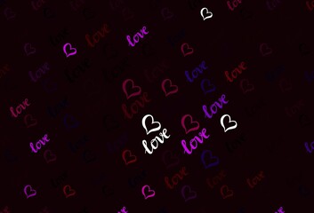 Dark Blue, Red vector backdrop with sweet hearts.