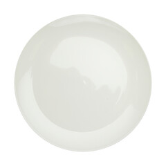 White plate top view. On a white isolated background
