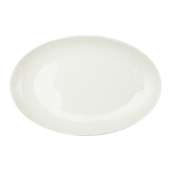 White plate top view. On a white isolated background
