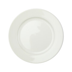 White plate top view. On a white isolated background
