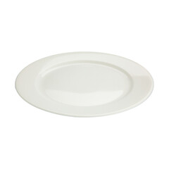 White plate side view. On a white isolated background
