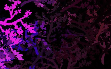Obraz na płótnie Canvas Dark Purple, Pink vector abstract backdrop with trees, branches.