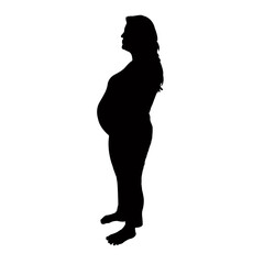 a pregnant woman body silhouette vector
