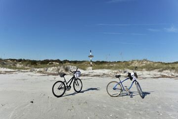 Fototapeta premium bicycles on the beach