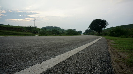endless road against sky background