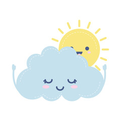 weather icon of an cloud with one shiny sun