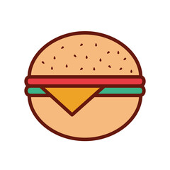 burguer with cheese on a white background